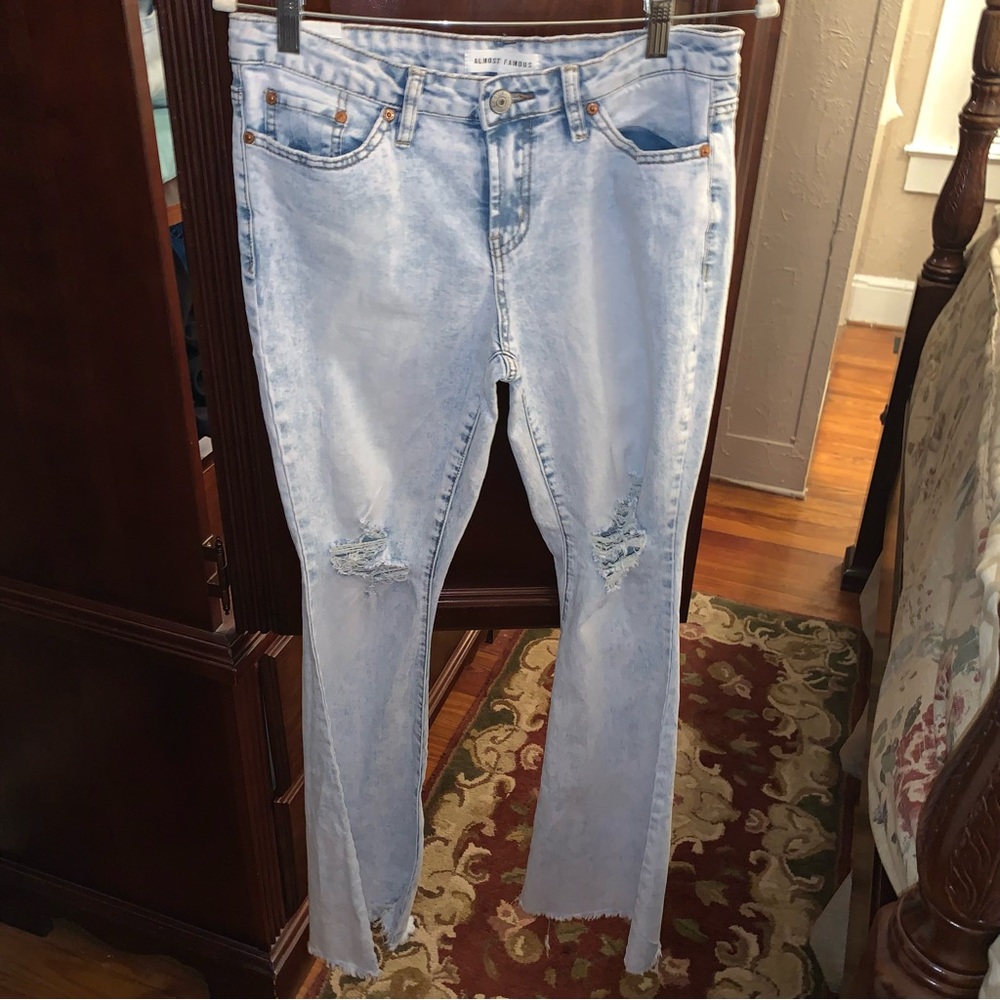 Womens Almost Famous destroyed flare jeans size 9 (junior)